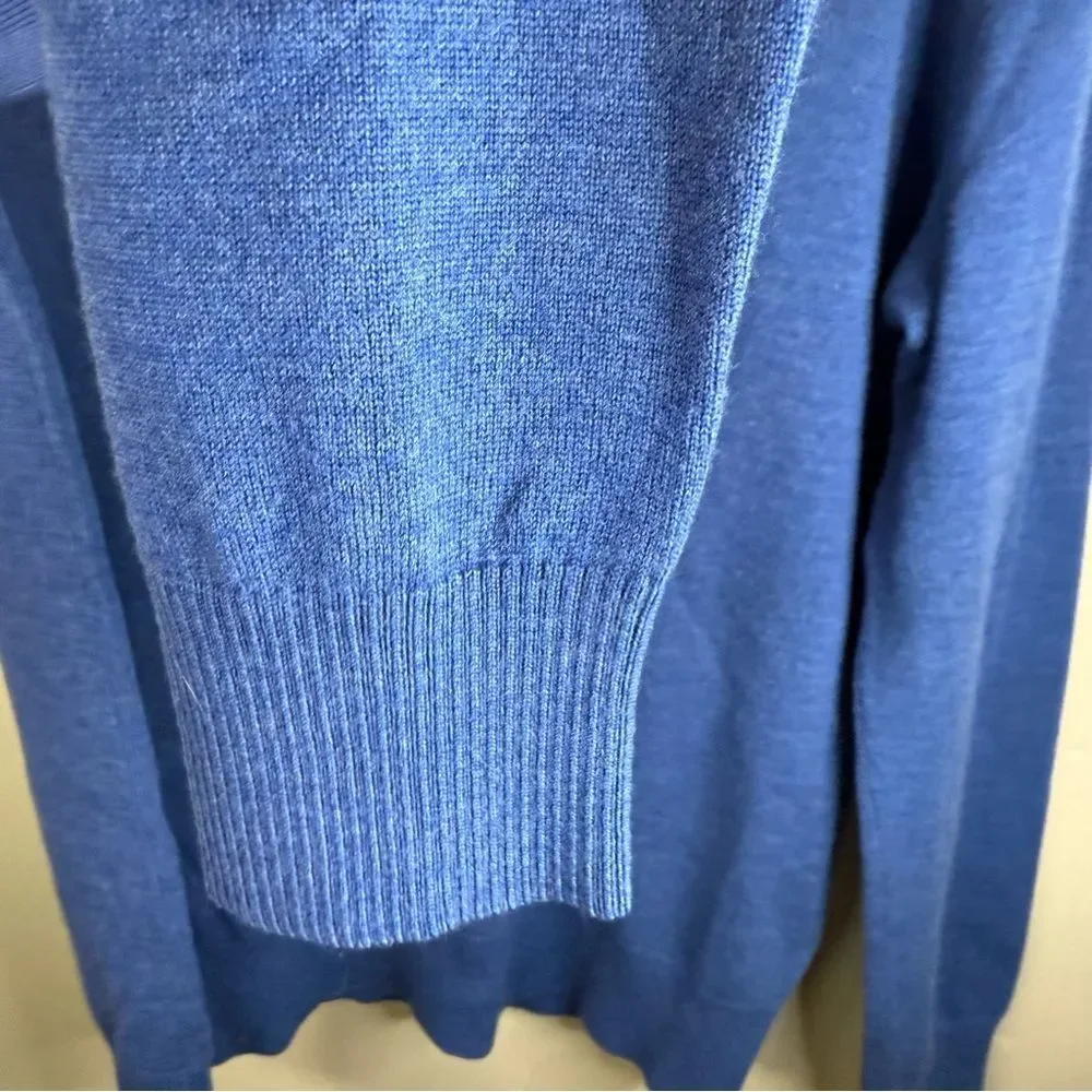 Banana Republic‎ Mens Large Merino Wool Vneck Blue Pullover Sweater Classic